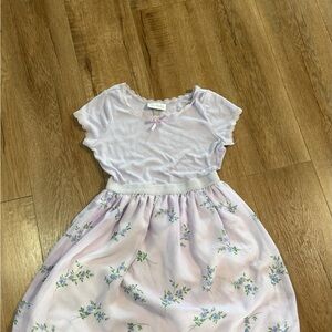 Place White and Blue Floral Kids Dress